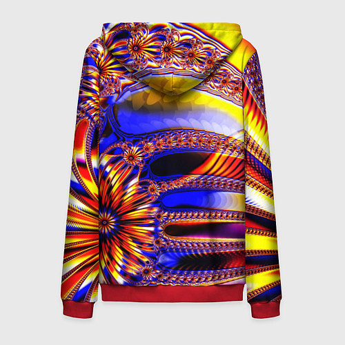 Мужская толстовка на молнии Психоделика стекло / 3D-Красный – фото 2
