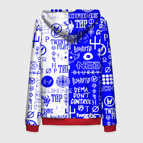Мужская толстовка на молнии Twenty one pilots лого / 3D-Красный – фото 2