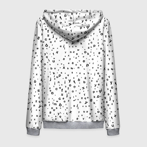 Мужская толстовка на молнии Паттерн латиница / 3D-Меланж – фото 2