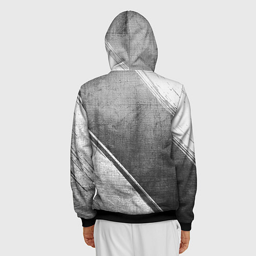 Мужская толстовка на молнии AC Milan - grey gradient вертикально / 3D-Черный – фото 4