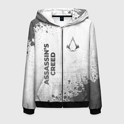 Мужская толстовка на молнии Assassins Creed - white gradient вертикально