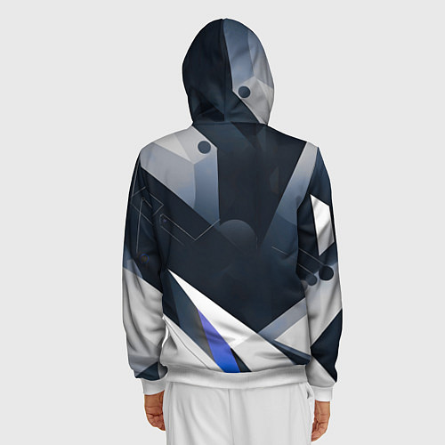 Мужская толстовка на молнии Абстракция город следующего века / 3D-Белый – фото 4