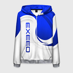 Толстовка 3D на молнии мужская Exeed - синий и белый, цвет: 3D-меланж