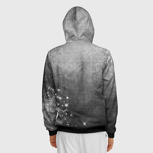 Мужская толстовка на молнии Tottenham - grey gradient вертикально / 3D-Черный – фото 4