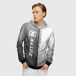 Толстовка 3D на молнии мужская Zotye - grey gradient по-вертикали, цвет: 3D-черный — фото 2