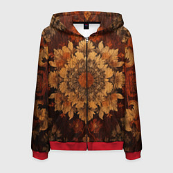 Толстовка 3D на молнии мужская Узор в старинном стиле, цвет: 3D-красный