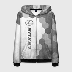 Толстовка 3D на молнии мужская Lexus - white gradient по-вертикали, цвет: 3D-черный