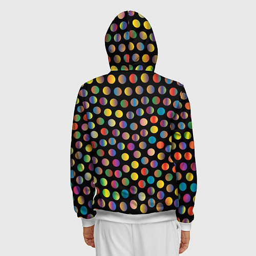 Мужская толстовка на молнии Конфетти / 3D-Белый – фото 4