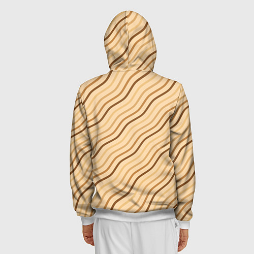 Мужская толстовка на молнии Мягкие волны / 3D-Белый – фото 4