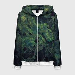 Мужская толстовка на молнии Абстракция - green camouflage background