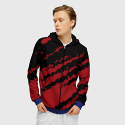 Толстовка 3D на молнии мужская The color is red and black, цвет: 3D-синий — фото 2