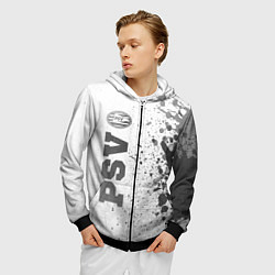 Толстовка 3D на молнии мужская PSV - white gradient по-вертикали, цвет: 3D-черный — фото 2
