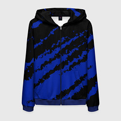 Толстовка 3D на молнии мужская The color is black and blue, цвет: 3D-синий