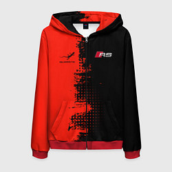 Толстовка 3D на молнии мужская AUDI quattro black and red, цвет: 3D-красный