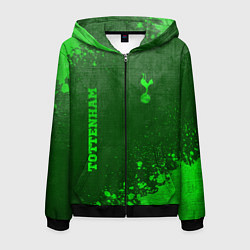 Толстовка 3D на молнии мужская Tottenham - green gradient вертикально, цвет: 3D-черный