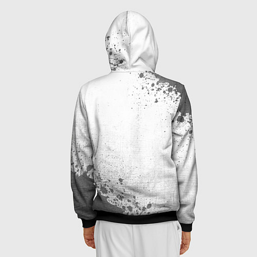 Мужская толстовка на молнии Leeds United - white gradient вертикально / 3D-Черный – фото 4