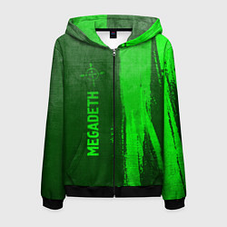 Мужская толстовка на молнии Megadeth - green gradient по-вертикали