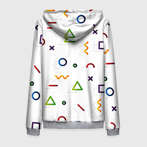 Мужская толстовка на молнии Геометрический хаос / 3D-Меланж – фото 2