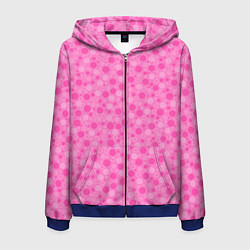 Толстовка 3D на молнии мужская Малиново розовые пузыри и горохи, цвет: 3D-синий