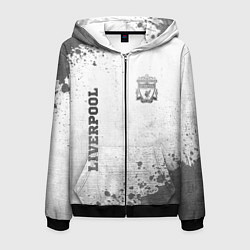 Толстовка 3D на молнии мужская Liverpool - white gradient вертикально, цвет: 3D-черный