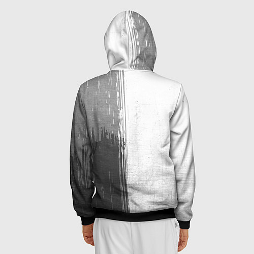 Мужская толстовка на молнии Radiohead - white gradient по-вертикали / 3D-Черный – фото 4