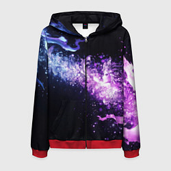 Мужская толстовка на молнии Фиолетово-синяя абстрактная волна