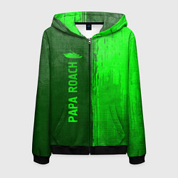 Мужская толстовка на молнии Papa Roach - green gradient по-вертикали