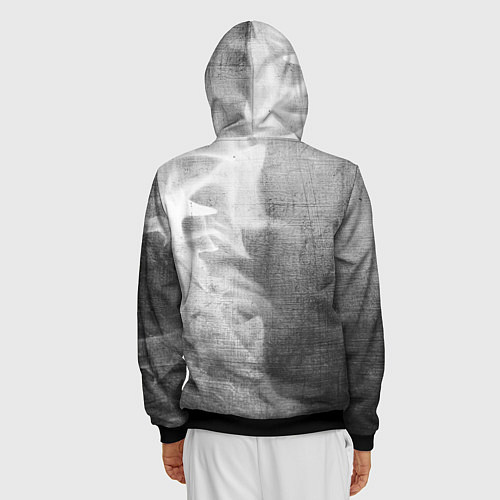 Мужская толстовка на молнии Daewoo - grey gradient по-вертикали / 3D-Черный – фото 4