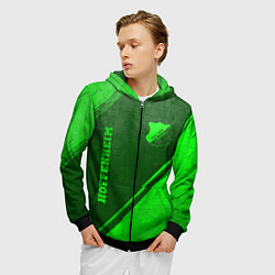 Толстовка 3D на молнии мужская Hoffenheim - green gradient вертикально, цвет: 3D-черный — фото 2