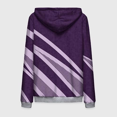Мужская толстовка на молнии Фиолетовый абстрактный с полосой / 3D-Меланж – фото 2
