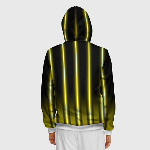 Мужская толстовка на молнии Neon yellow / 3D-Белый – фото 4