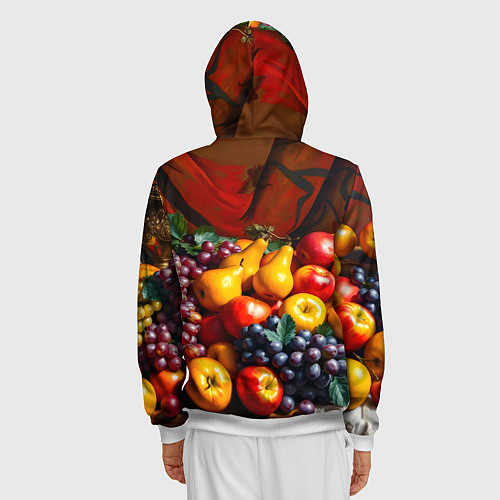 Мужская толстовка на молнии Фруктовый натюрморт / 3D-Белый – фото 4