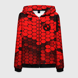 Мужская толстовка на молнии BMW карбоновая абстракция