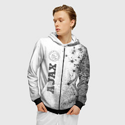 Толстовка 3D на молнии мужская Ajax - white gradient по-вертикали, цвет: 3D-черный — фото 2