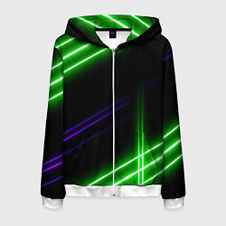 Мужская толстовка на молнии Green pink purple line