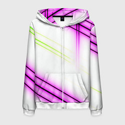 Мужская толстовка на молнии Green white pink line