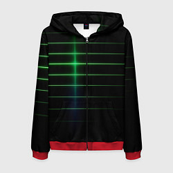 Мужская толстовка на молнии The line is green and black