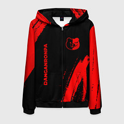 Толстовка 3D на молнии мужская Danganronpa - red gradient вертикально, цвет: 3D-черный