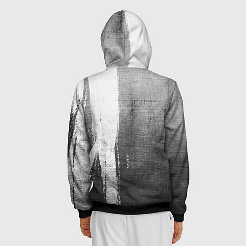 Мужская толстовка на молнии Fiat - grey gradient по-вертикали / 3D-Черный – фото 4