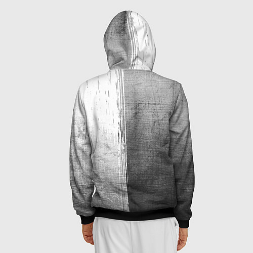 Мужская толстовка на молнии Juventus - grey gradient по-вертикали / 3D-Черный – фото 4
