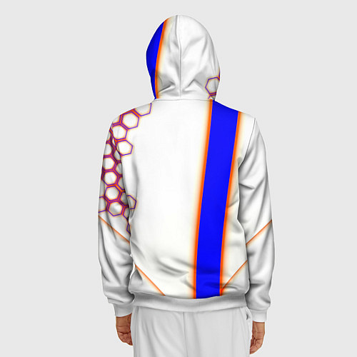 Мужская толстовка на молнии Borussia geometry sport / 3D-Белый – фото 4