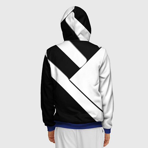 Мужская толстовка на молнии Манчестер Юнайтед геометрия / 3D-Синий – фото 4