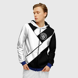 Толстовка 3D на молнии мужская Манчестер Юнайтед геометрия, цвет: 3D-синий — фото 2