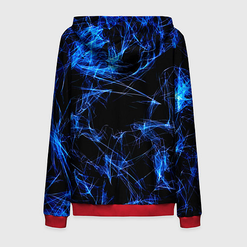 Мужская толстовка на молнии Monster energy искры дымы / 3D-Красный – фото 2