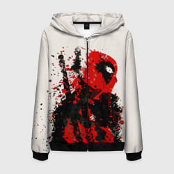 Мужская толстовка на молнии Дэдпул брызги