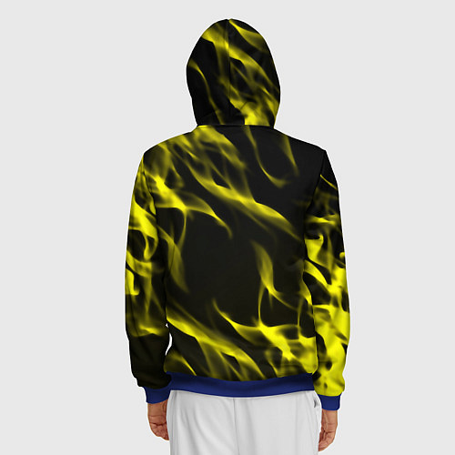 Мужская толстовка на молнии Opel огненный стиль / 3D-Синий – фото 4