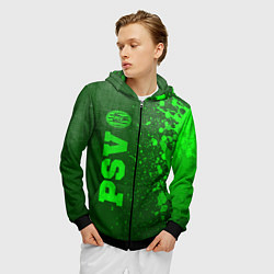 Толстовка 3D на молнии мужская PSV - green gradient по-вертикали, цвет: 3D-черный — фото 2