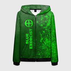 Толстовка 3D на молнии мужская Blue Exorcist - green gradient по-вертикали, цвет: 3D-черный