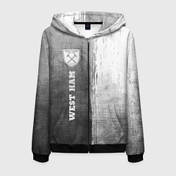 Мужская толстовка на молнии West Ham - grey gradient по-вертикали