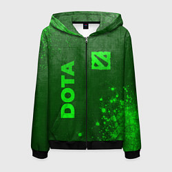 Мужская толстовка на молнии Dota - green gradient вертикально